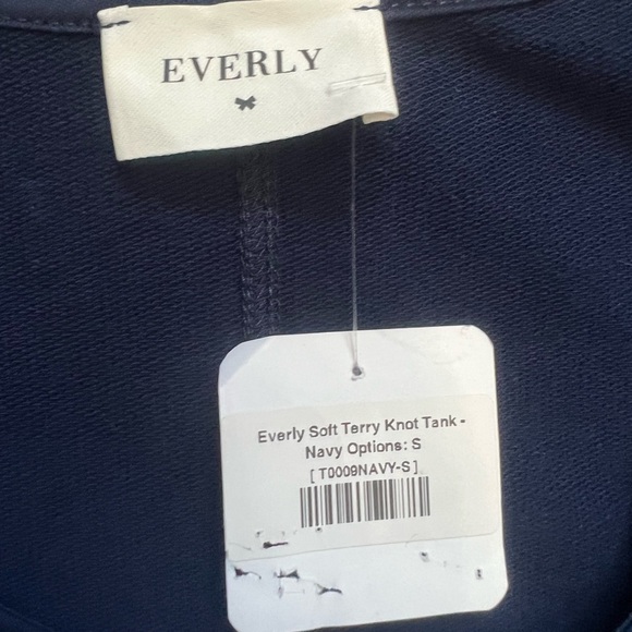 Everly Deep Blue Tie-Front Tank Top NWT S - Picture 6 of 7